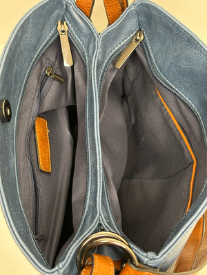Coral-orange hand/shoulder bag - made from recycled water bottles - just like leather!
