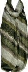 Khaki, olive and mushroom silver glitter print scarf