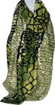 Shades of green, gold foil giraffe printed scarf