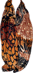 Shades of tan, gold foil giraffe printed scarf