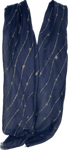 Navy gold glitter star print scarf