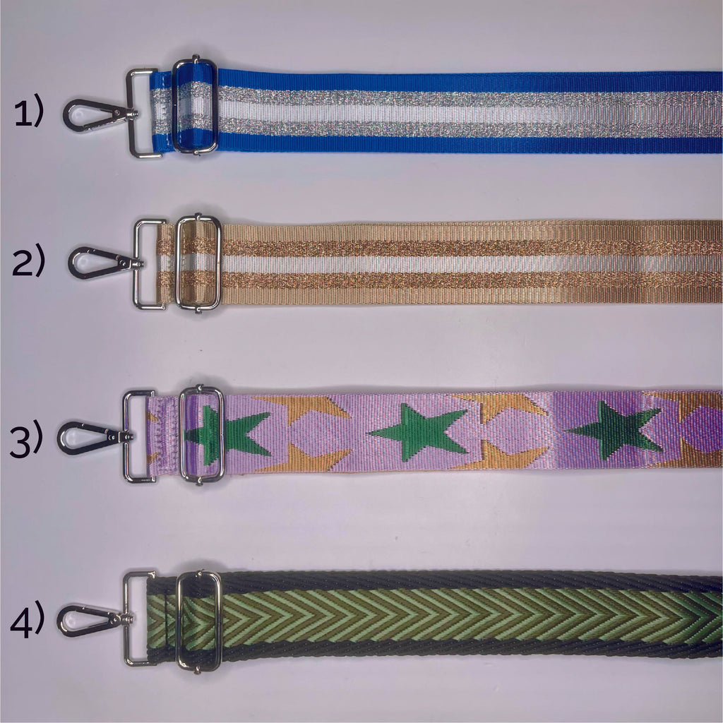 Silver plated adjustable handbag strap - various styles (3)