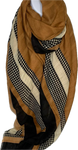 Shades of brown, cream and black patterned print scarf