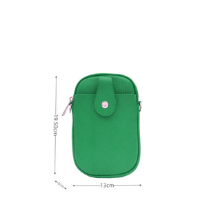 Genuine Italian Leather cross-body phone bag with adjustable strap in fuchsia
