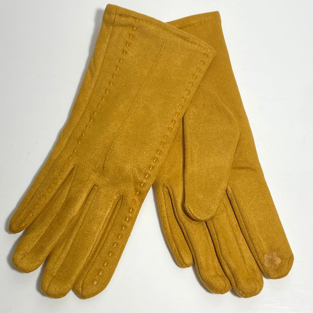 Mustard stitch gloves