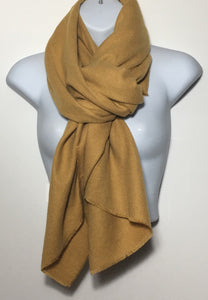 Super soft mustard plain edge scarf
