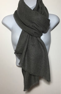 Super soft charcoal grey plain edge scarf